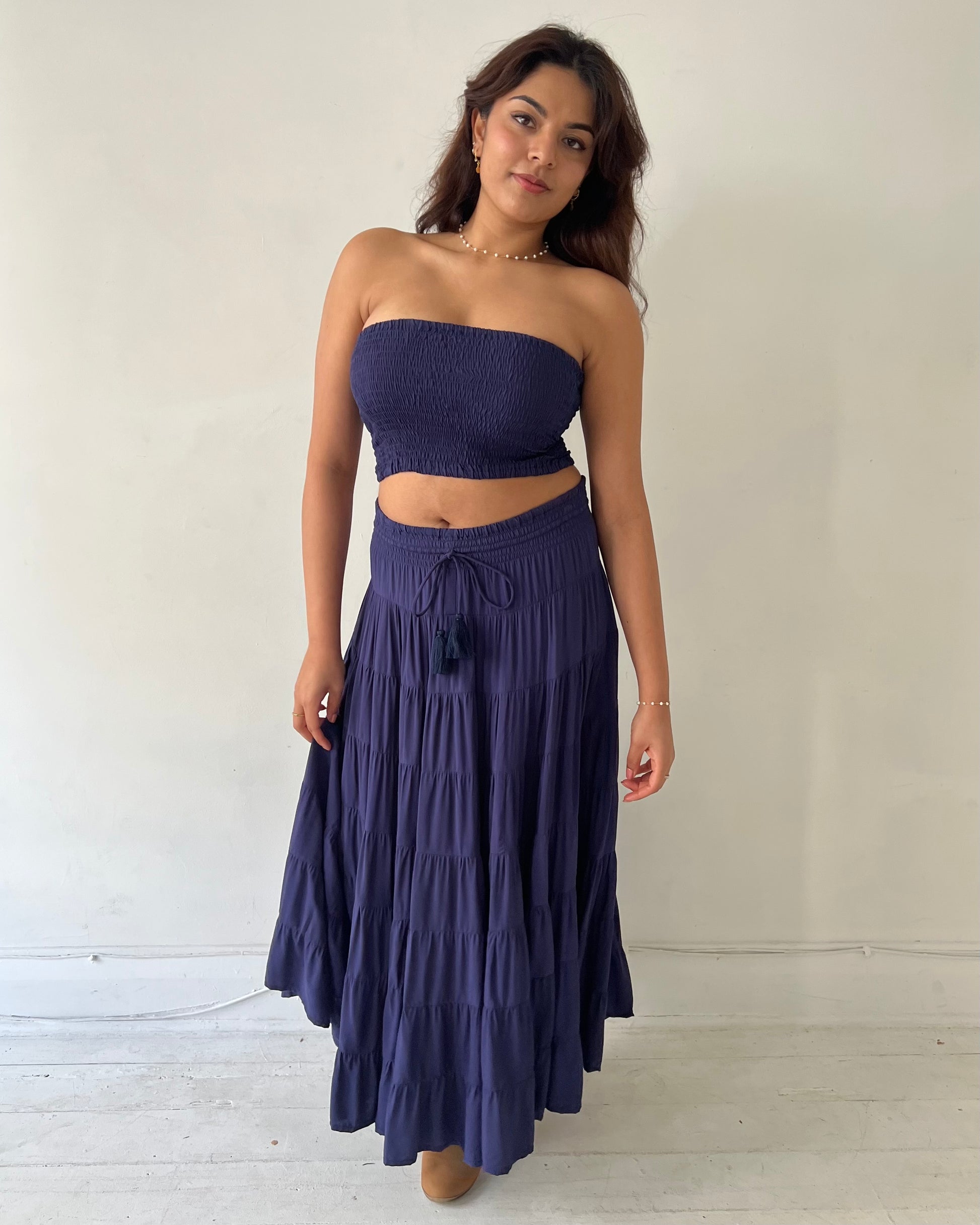 PENNY MAXI SKIRT NAVY