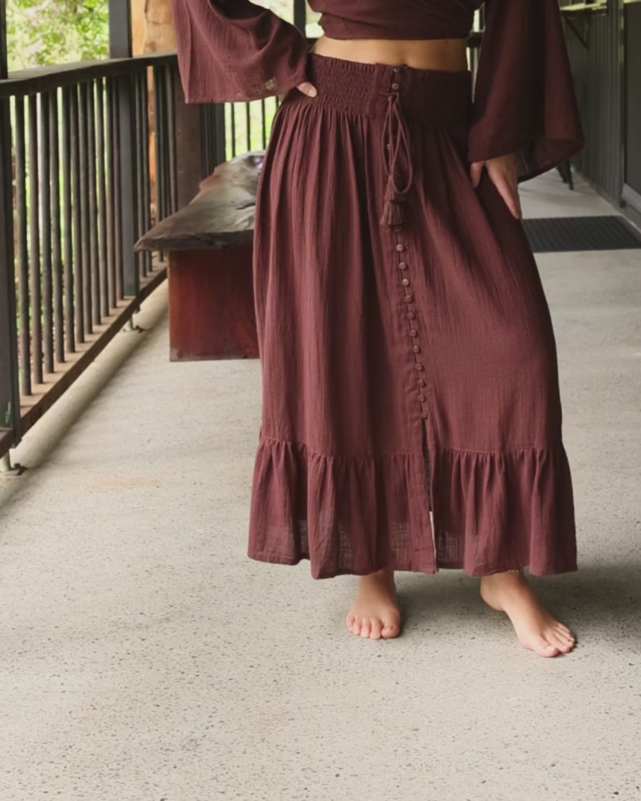 CINDY MAXI SKIRT COFFEE