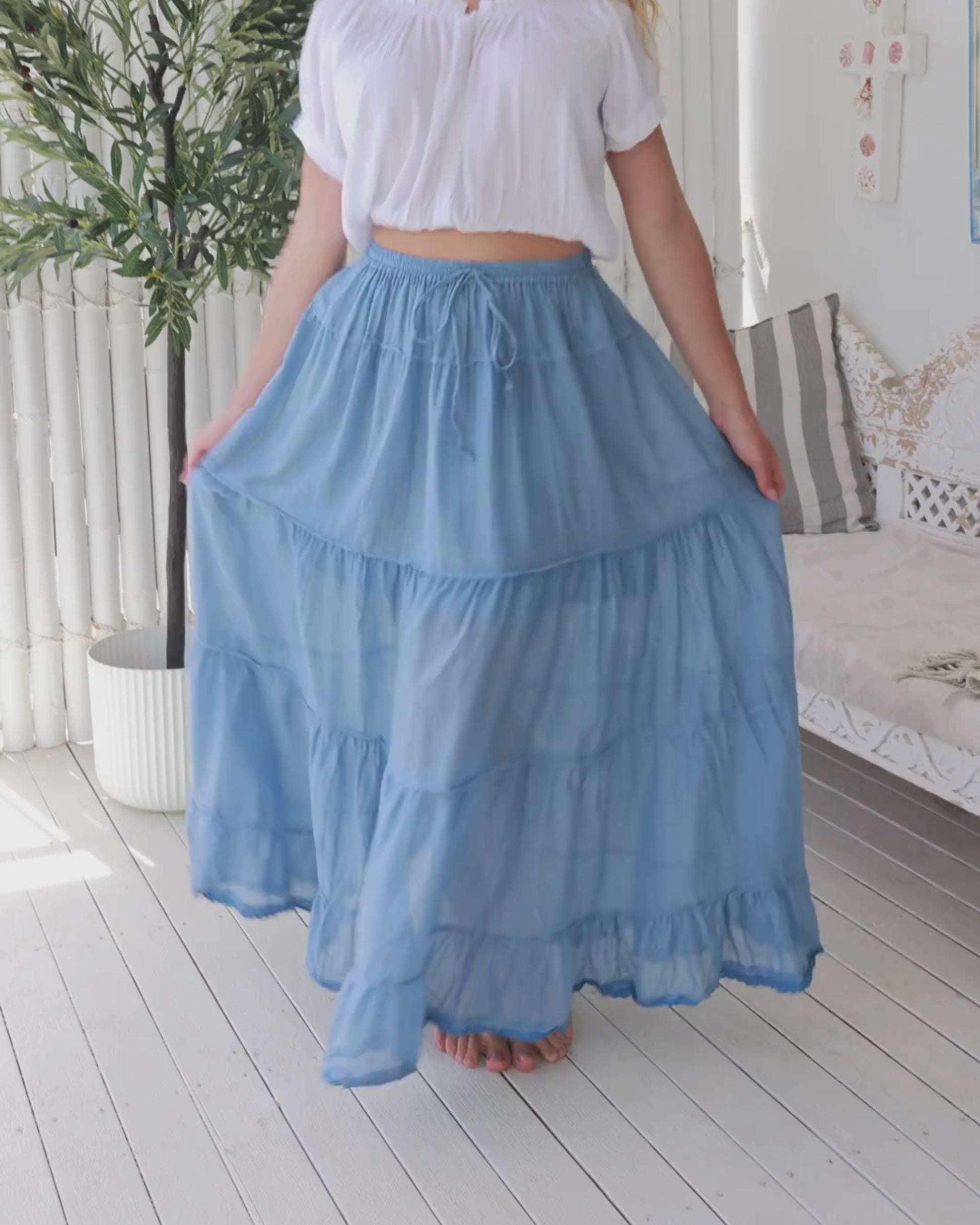 BELLA MAXI SKIRT SKY