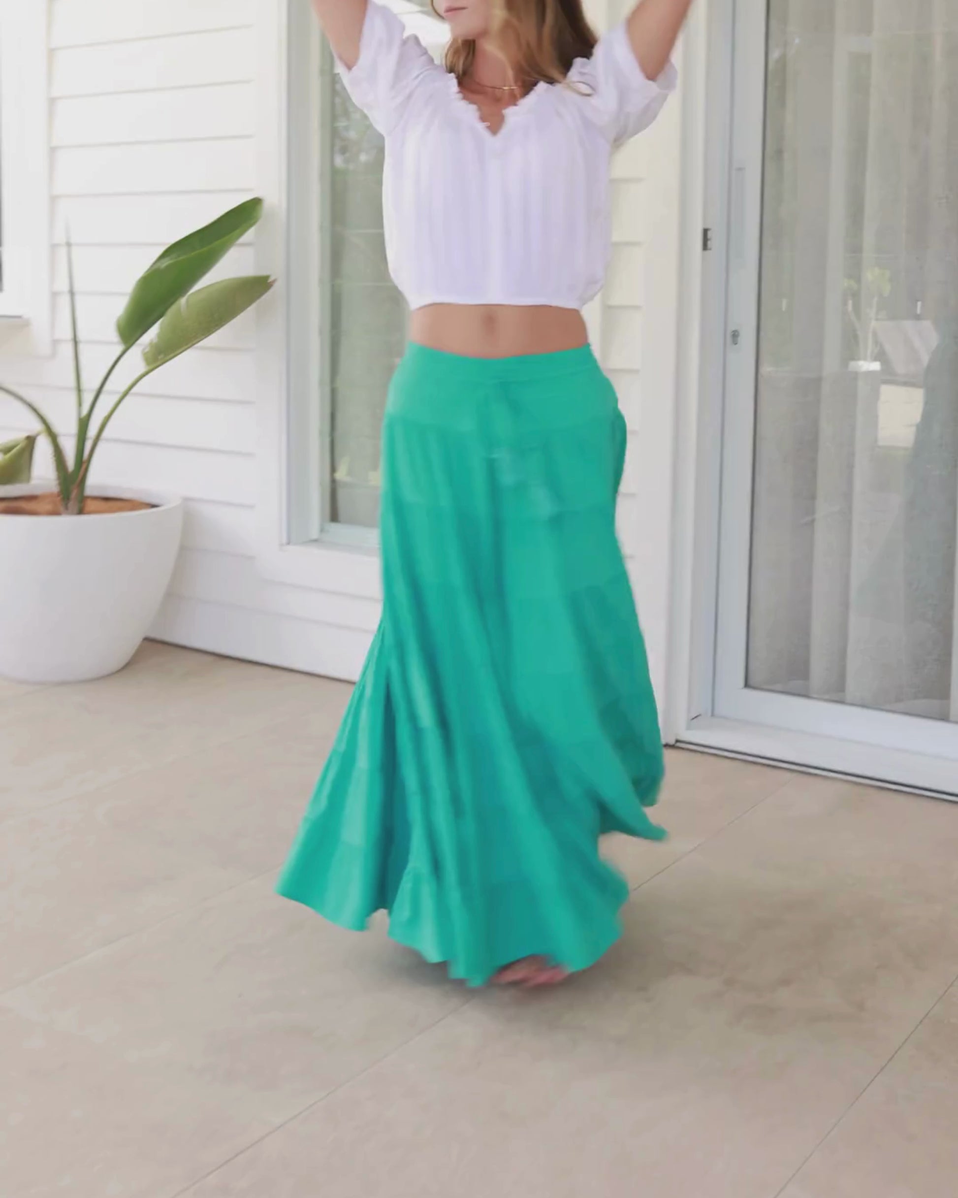 PENNY MAXI SKIRT EMERALD