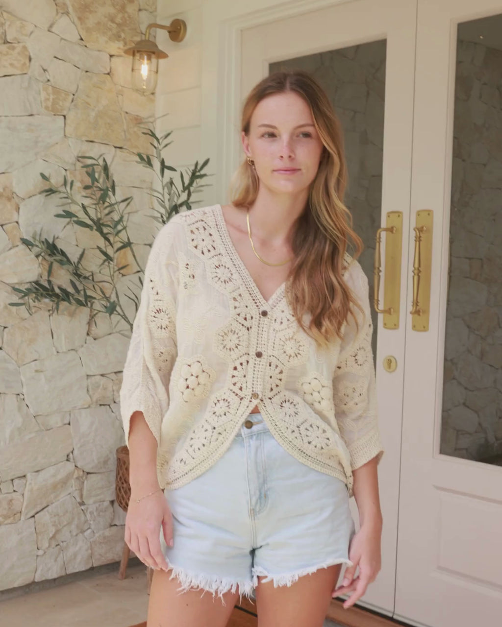 VIDA CARDIGAN VINTAGE CREAM