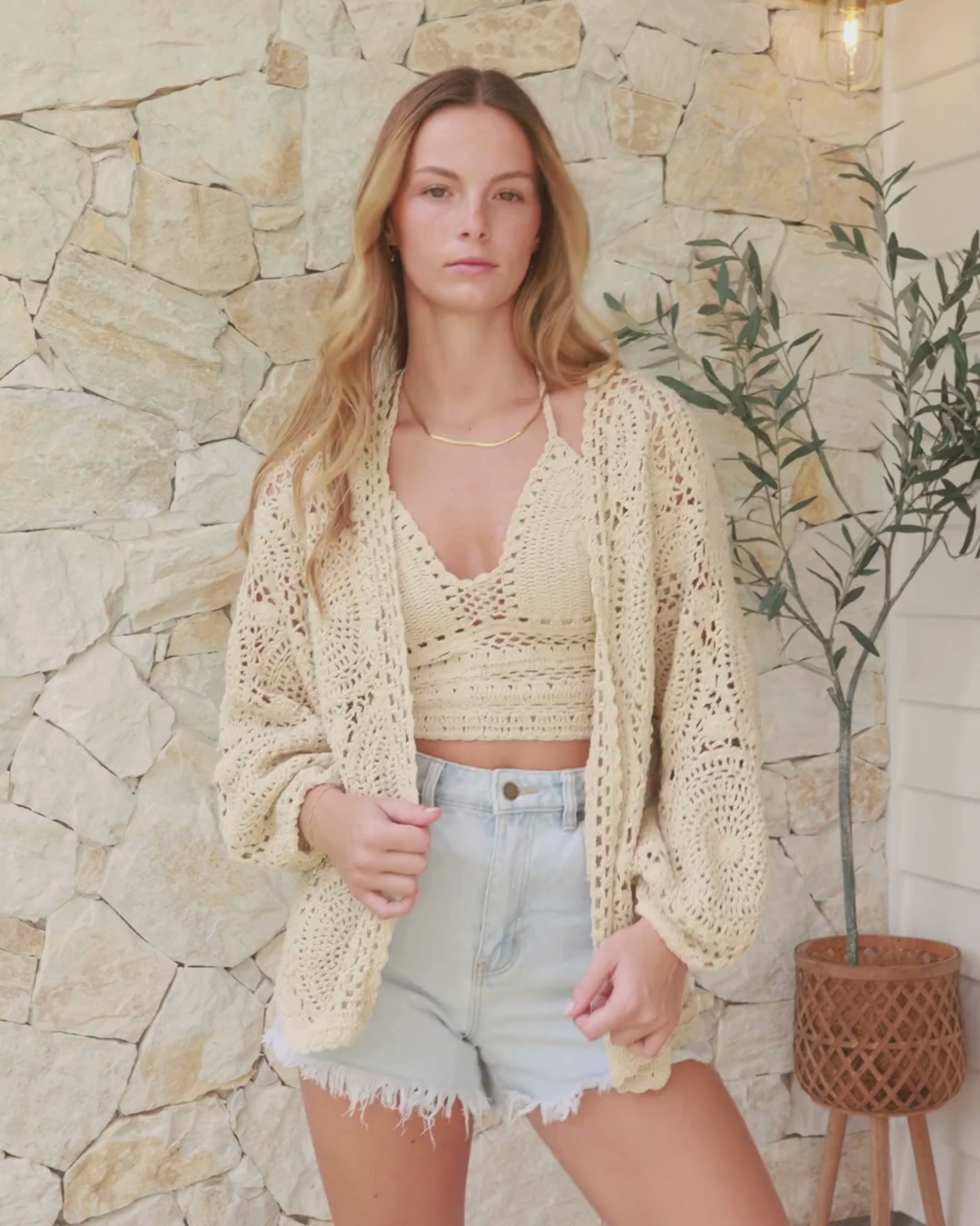 KYRA CARDIGAN VINTAGE CREAM