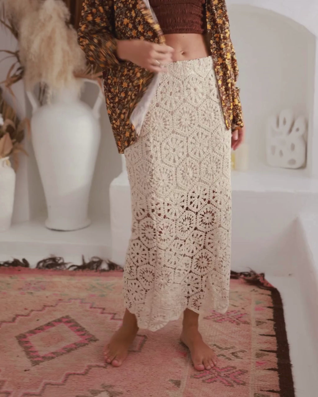 EVE MAXI SKIRT VINTAGE CREAM