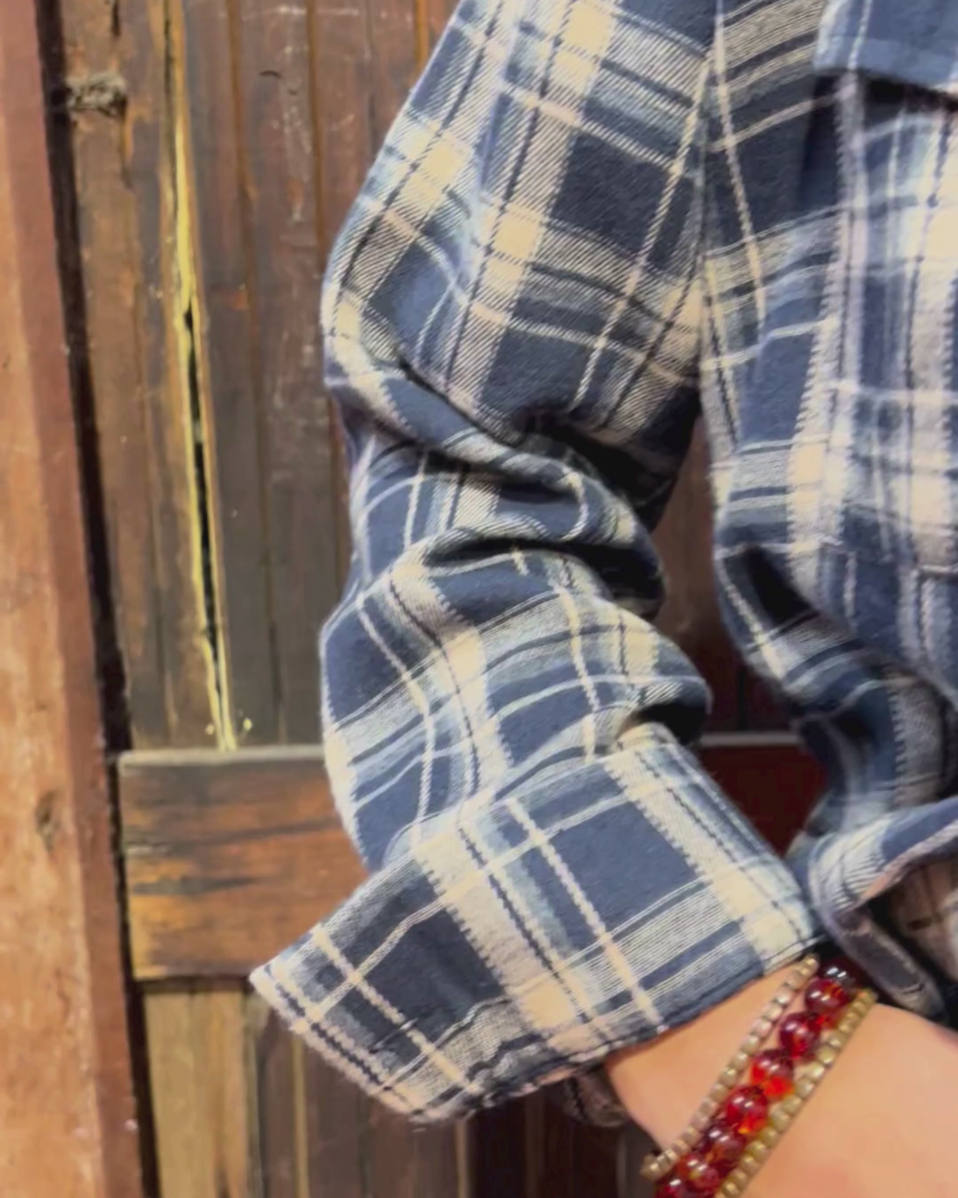 JOAN FLANNEL SHACKET NAVY