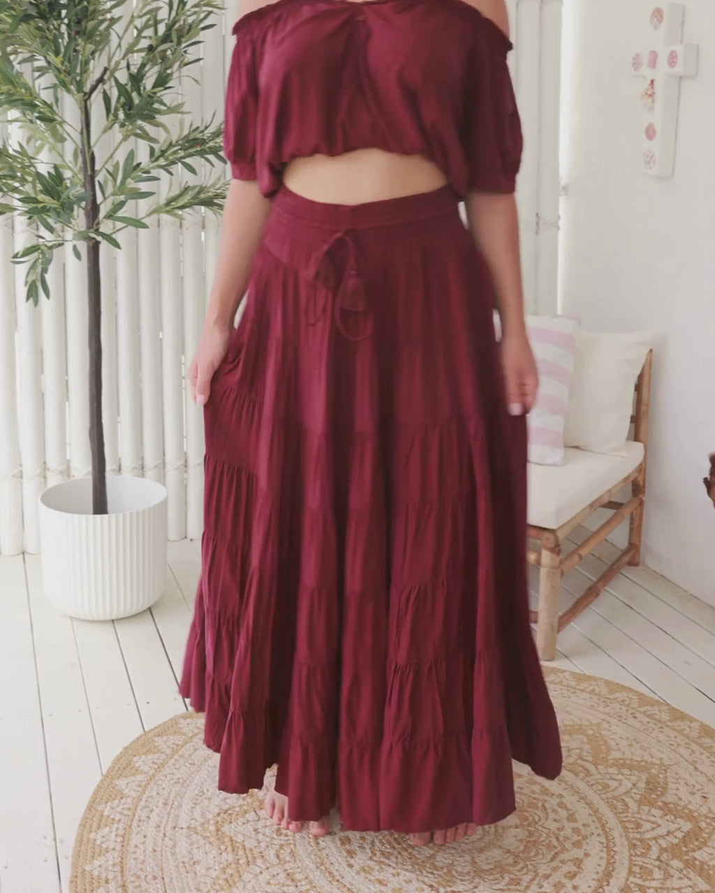 PENNY MAXI SKIRT SANGRIA