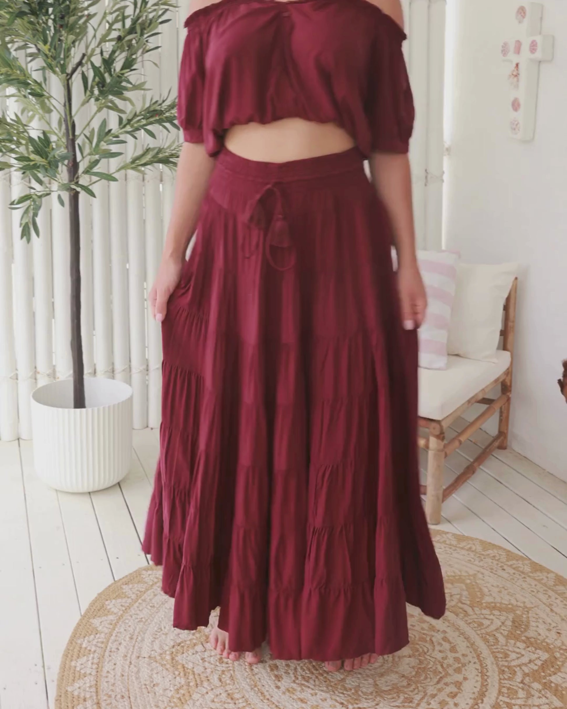 PENNY MAXI SKIRT SANGRIA