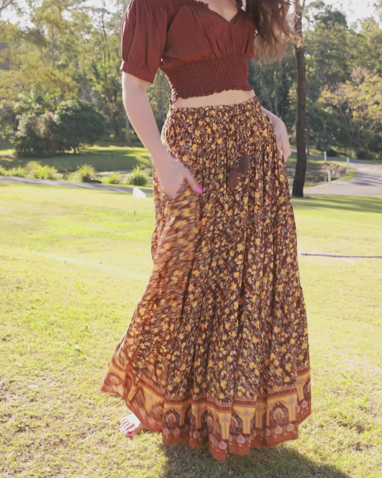 OAKLEY MAXI SKIRT MARMALADE SKIES