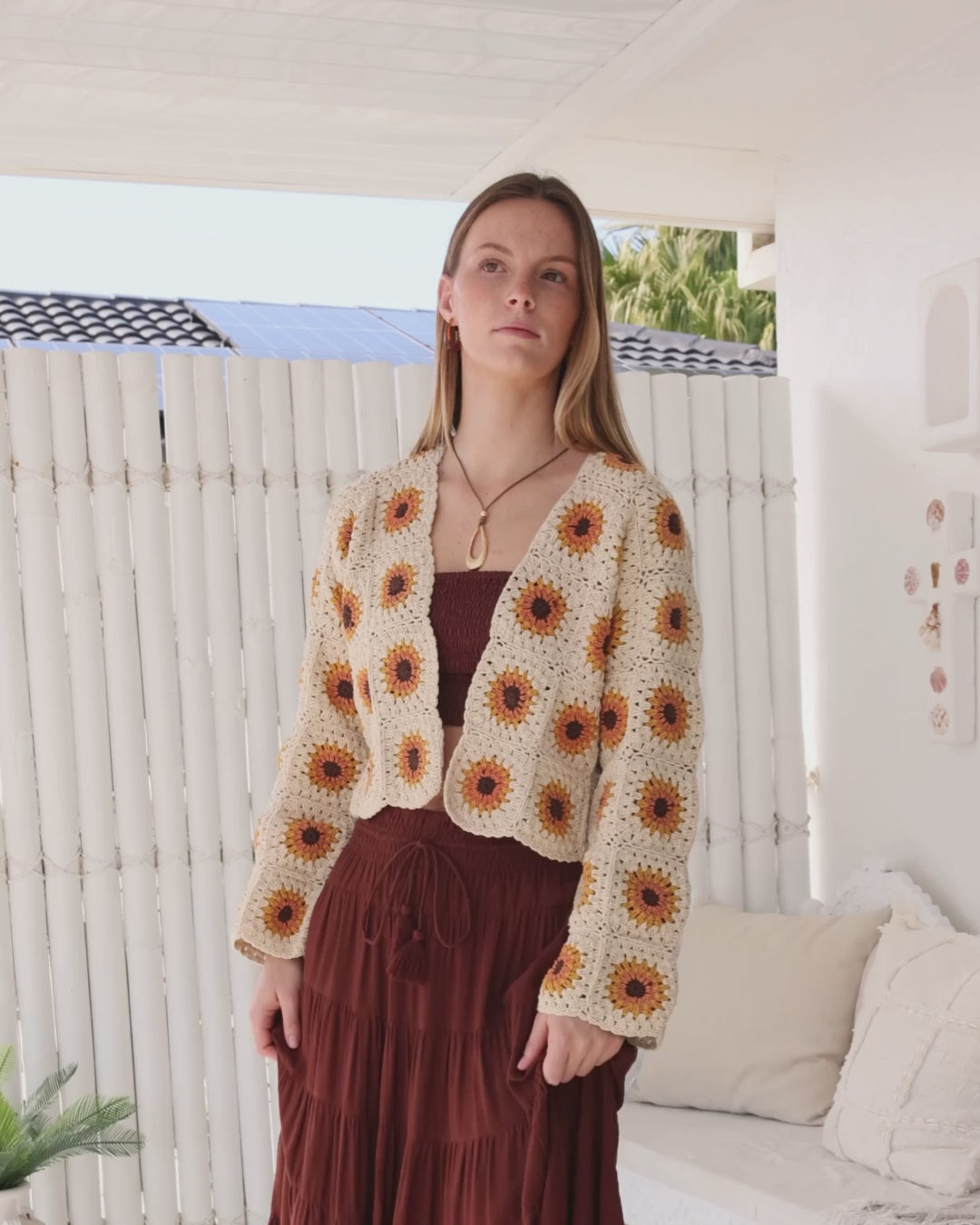 SUNFLOWER CARDIGAN VINTAGE CREAM