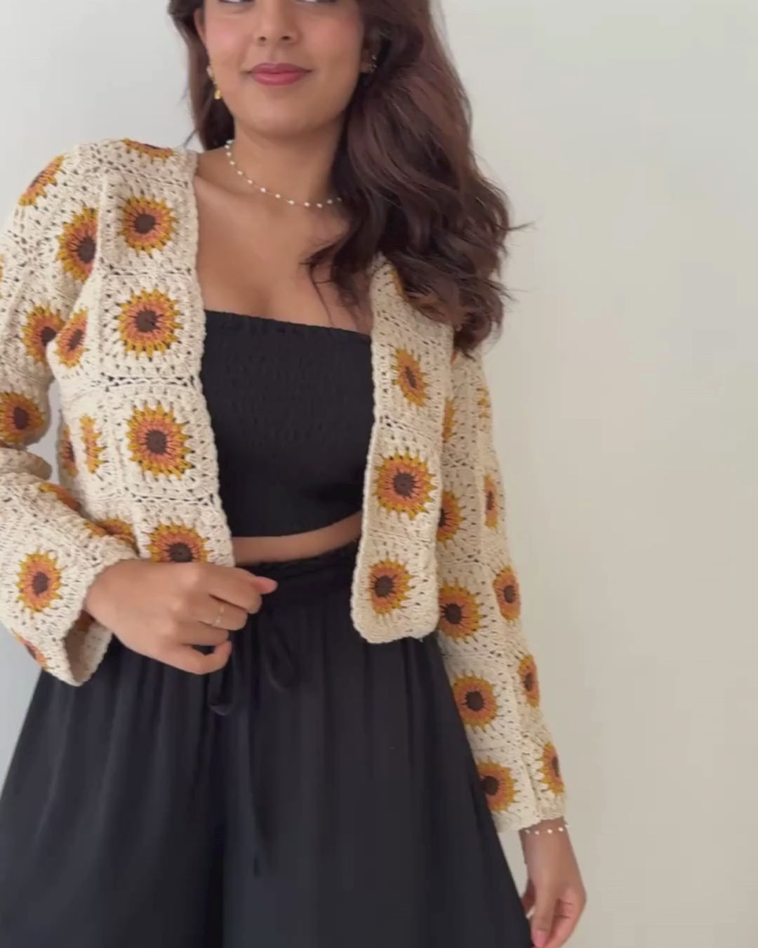 SUNFLOWER CARDIGAN VINTAGE CREAM