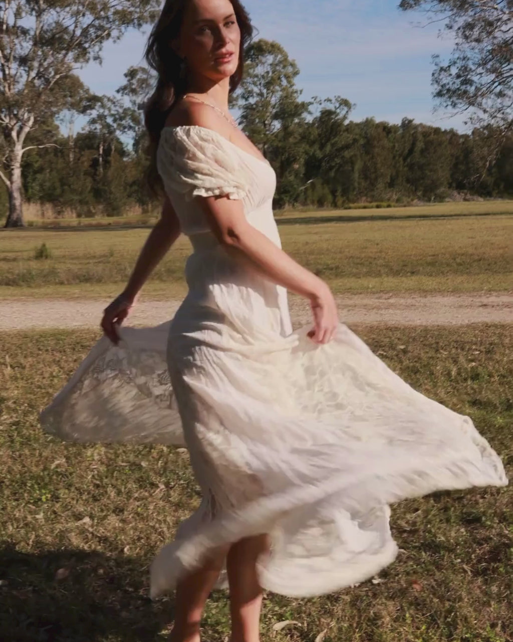 FLORANCE MAXI DRESS VINTAGE CREAM