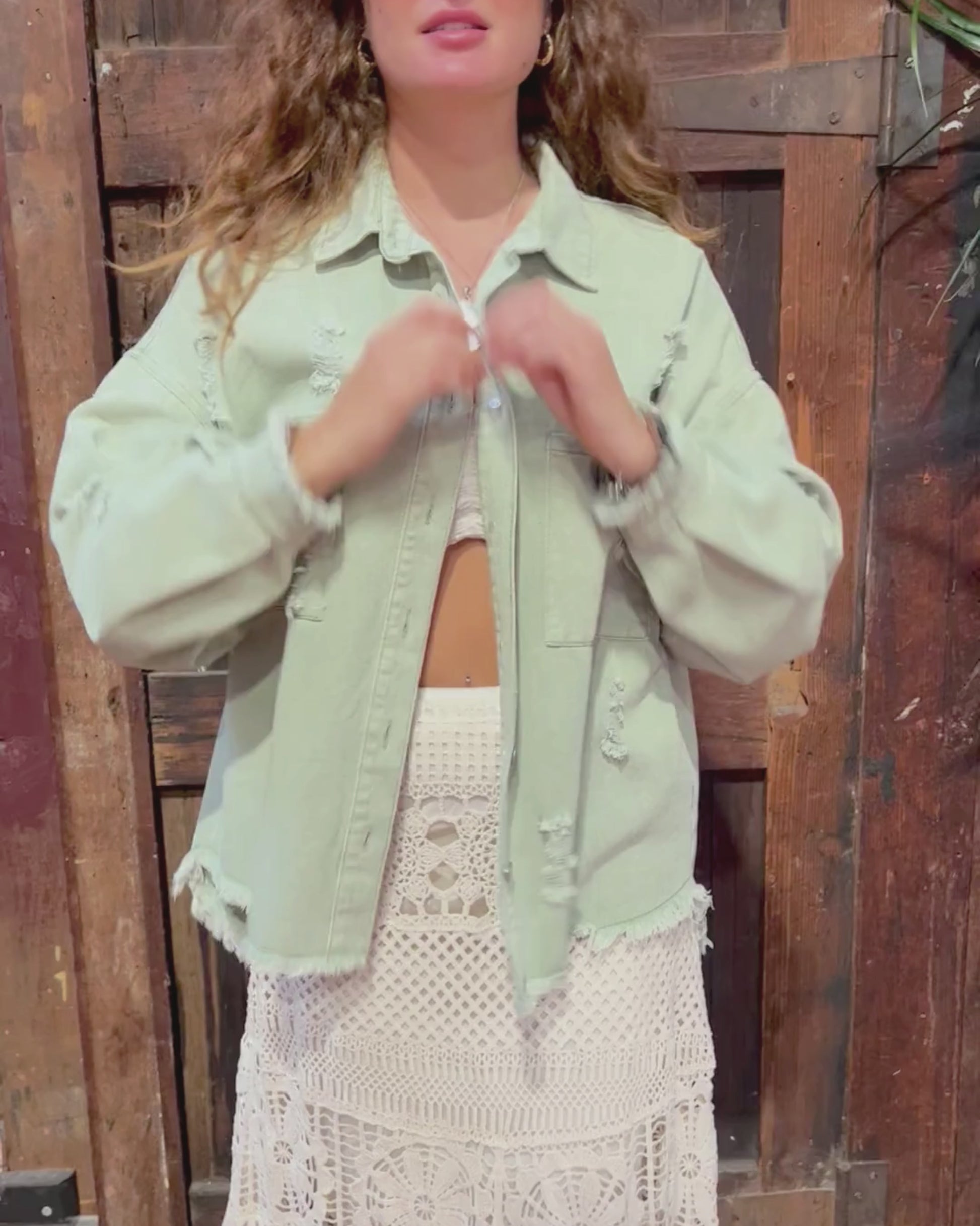 BETTY DENIM JACKET SAGE