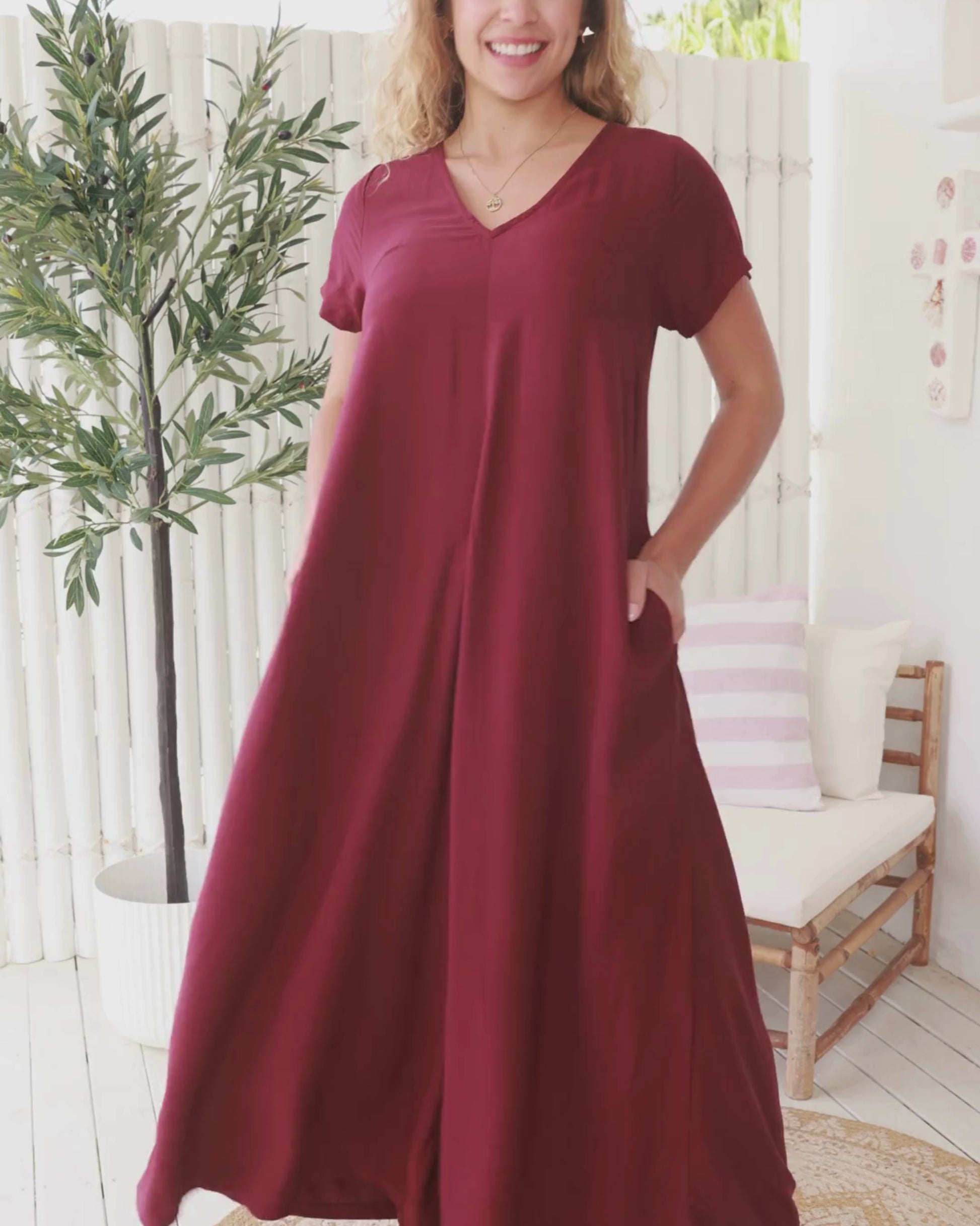 HARLOW JUMPSUIT SANGRIA