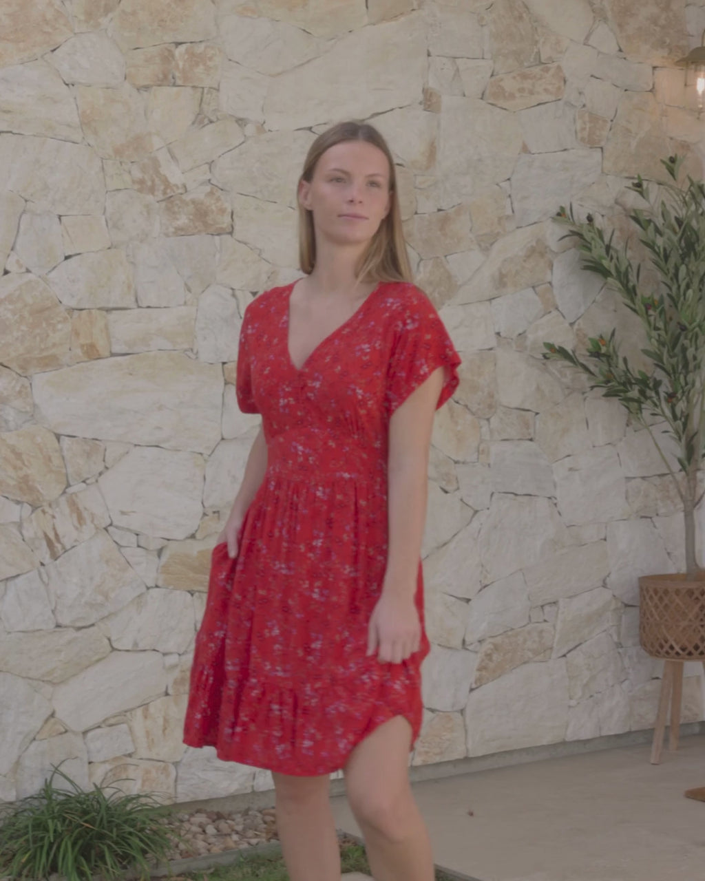 HARRIET MINI DRESS SCARLET