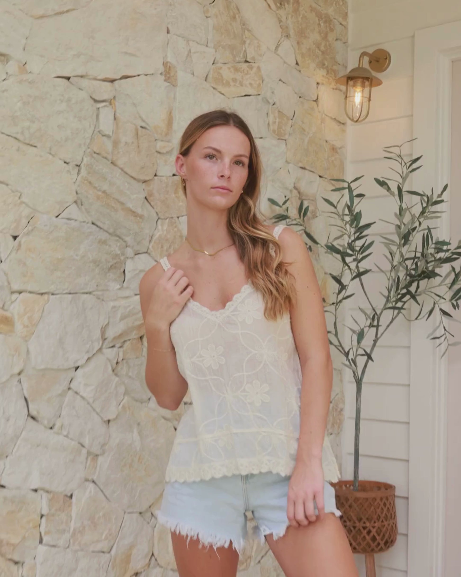 TAMI SINGLET TOP VINTAGE CREAM